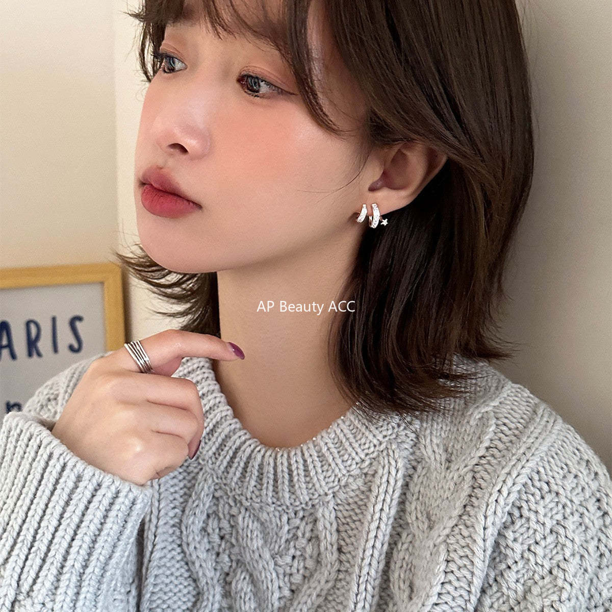 A관 - 925 은침 유성 디자인 큐빅 귀걸이 [EH-3503] 25.06-2
