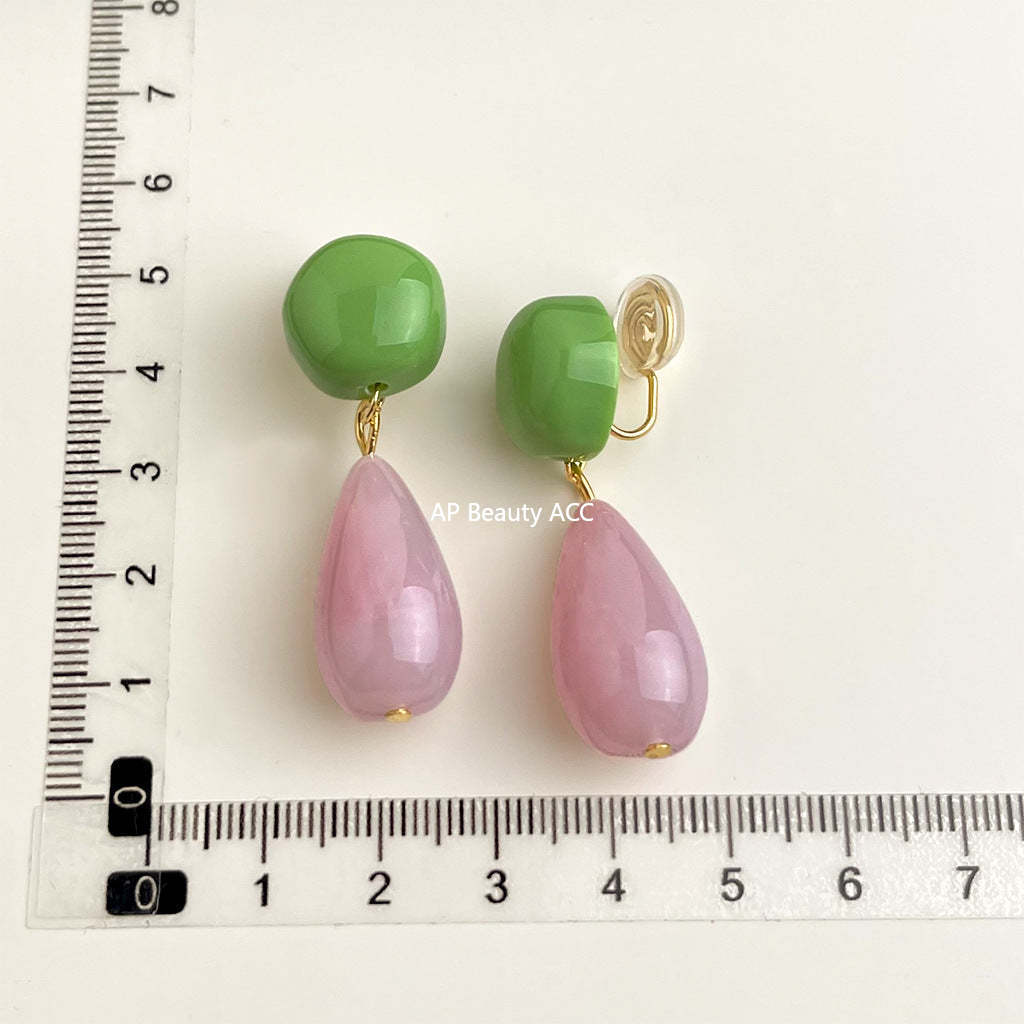 C관 - 18K 도금 에나멜 플라워 이어커프 귀걸이 [EJ0301S] 25.03-1