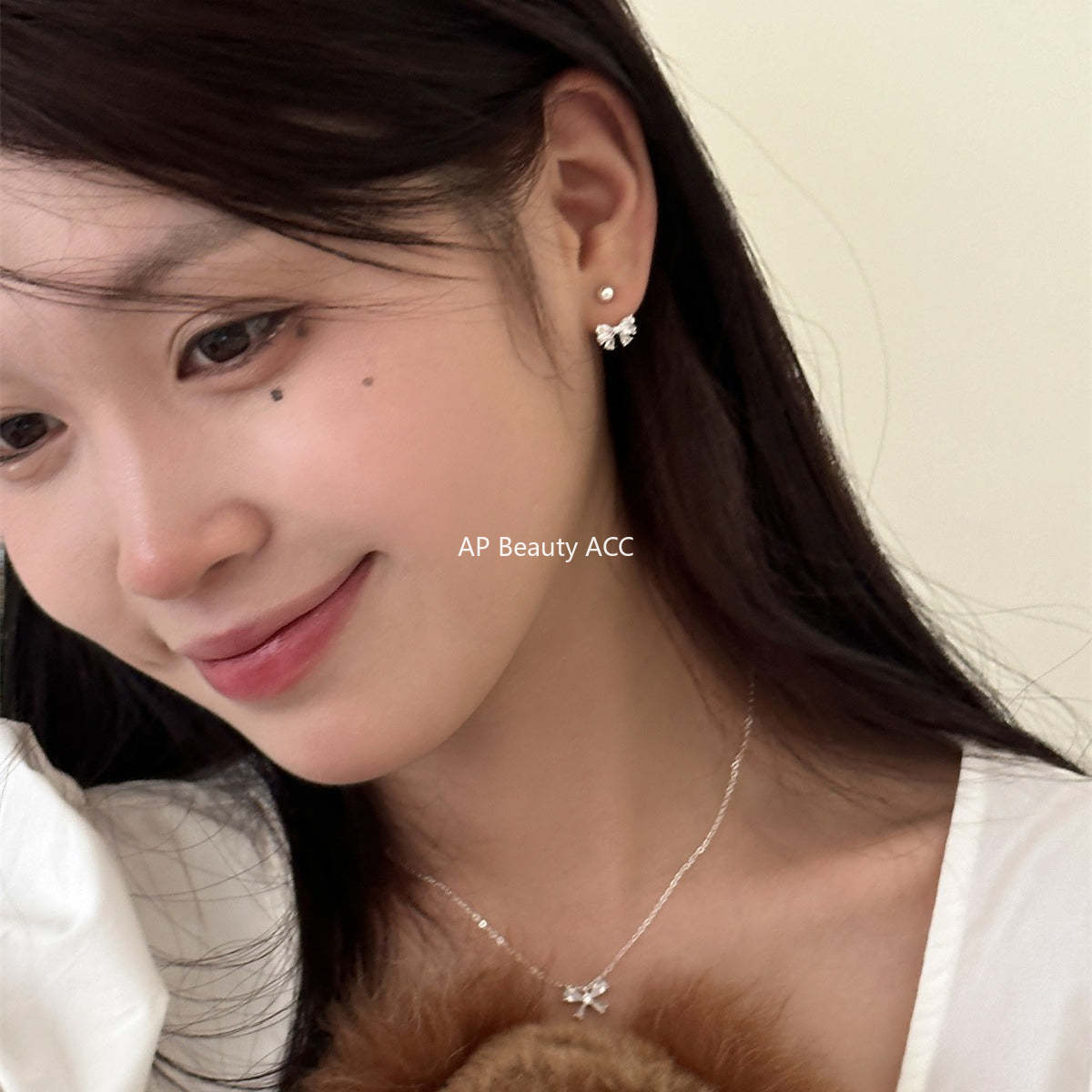 A관 - 925 은침 큐빅 리본 하트 큐빅 귀걸이 [EH-3223] 24.10-2