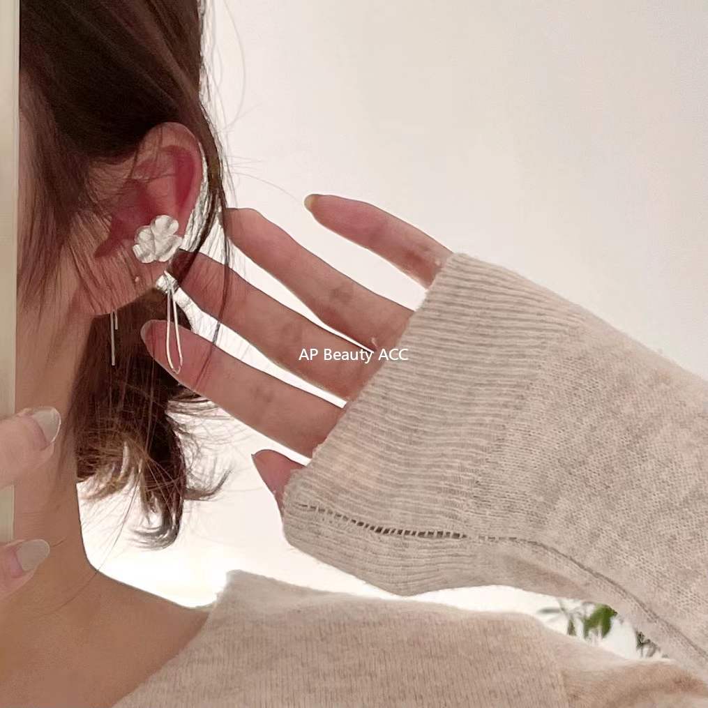 F관 - 925 실버 플라워 드롭 귀걸이 [C869] 25.12-1