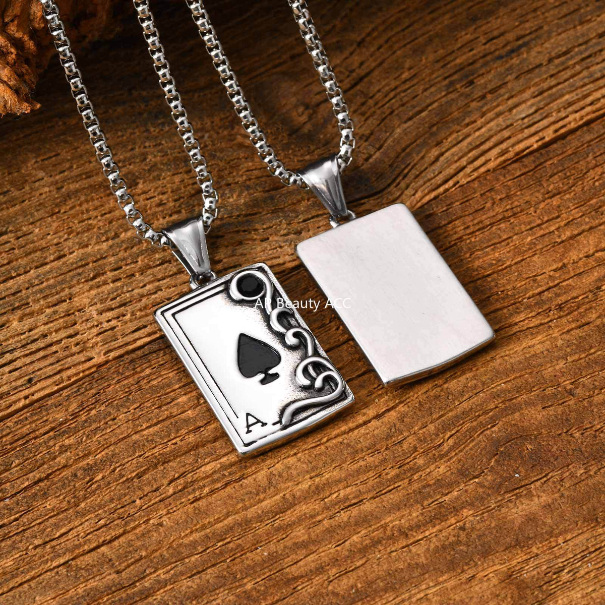 G관 - 스테인리스 스틸 포커 스페이드 A 펜던트 목걸이 [PN-2317S] 25.12-3
