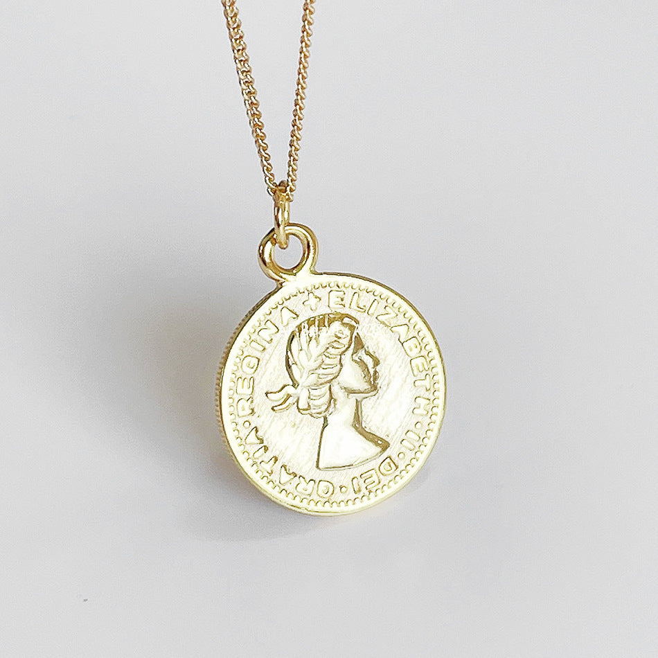 F관 - 925 실버 원형 코인 펜던트 목걸이 [B361] 25.10-3