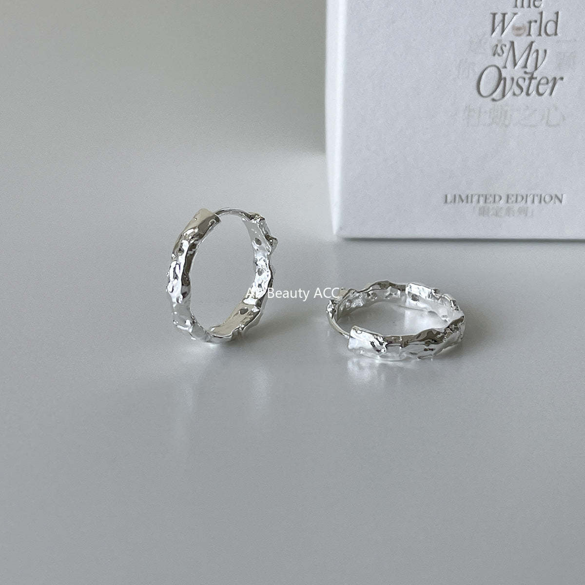 A관 - 비정형 텍스처 925 은침 링 귀걸이 [EH-4315] 25.12-2