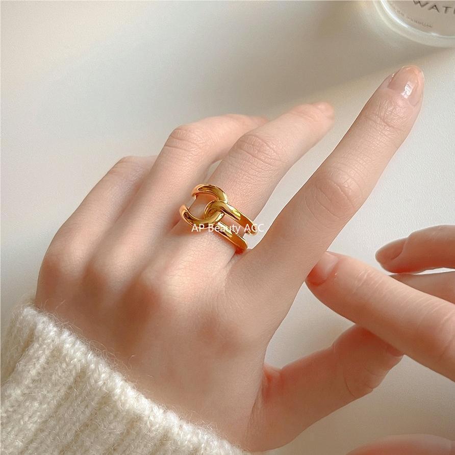 F관 - 925 실버 크로스 더블 라인 반지 [J1811] 25.09-4