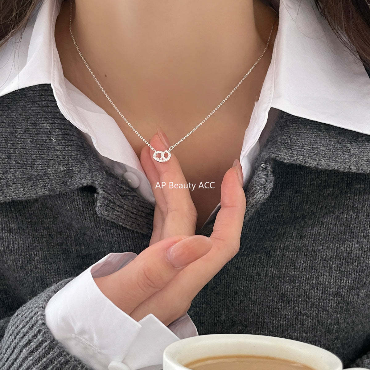 A관 - 925 실버 프레즐 하트 미니 하트 펜던트 목걸이 [XL-1089] 25.05-4