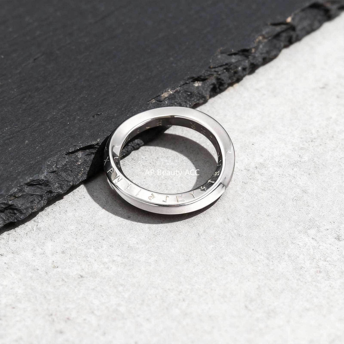 G관 - 스테인리스 스틸 바이킹 룬 문자 뫼비우스 반지 [RC-999] 25.12-2