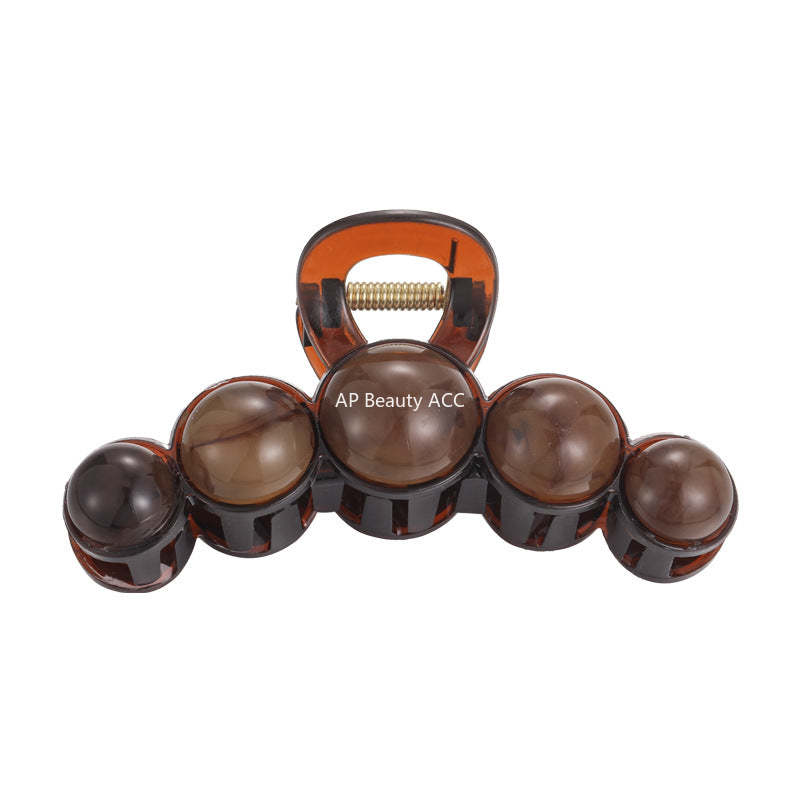 E관 - 브라운 비즈 디자인 대형 집게핀 [27701] 25.11-3