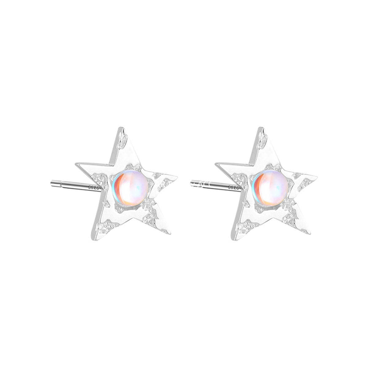 A관 - 925 은침 별 디자인 문스톤 귀걸이 [EH-3502] 25.05-2