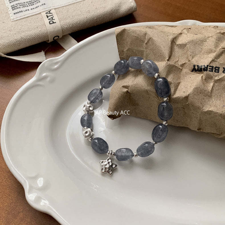 A관 - 별 펜던트 칼세도니 비즈 925 실버 팔찌 목걸이 [1530] 25.11-3