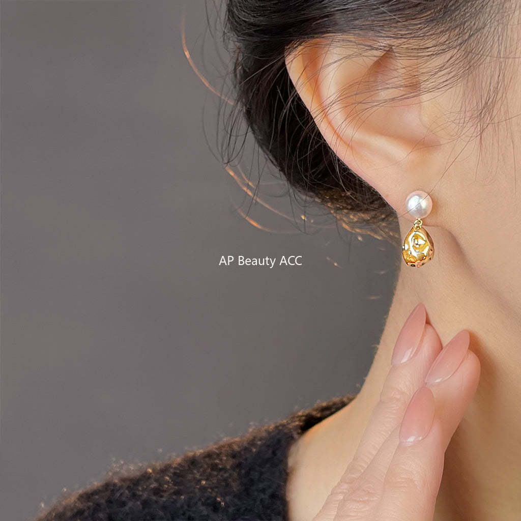 C관 - 14K 도금 925 은침 담수 진주 귀걸이 [5313-5314] 25.02-3