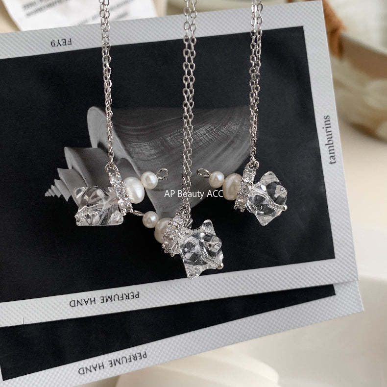 A관 - 백수정 담수진주 펜던트 925 실버 목걸이 [1497] 25.11-3