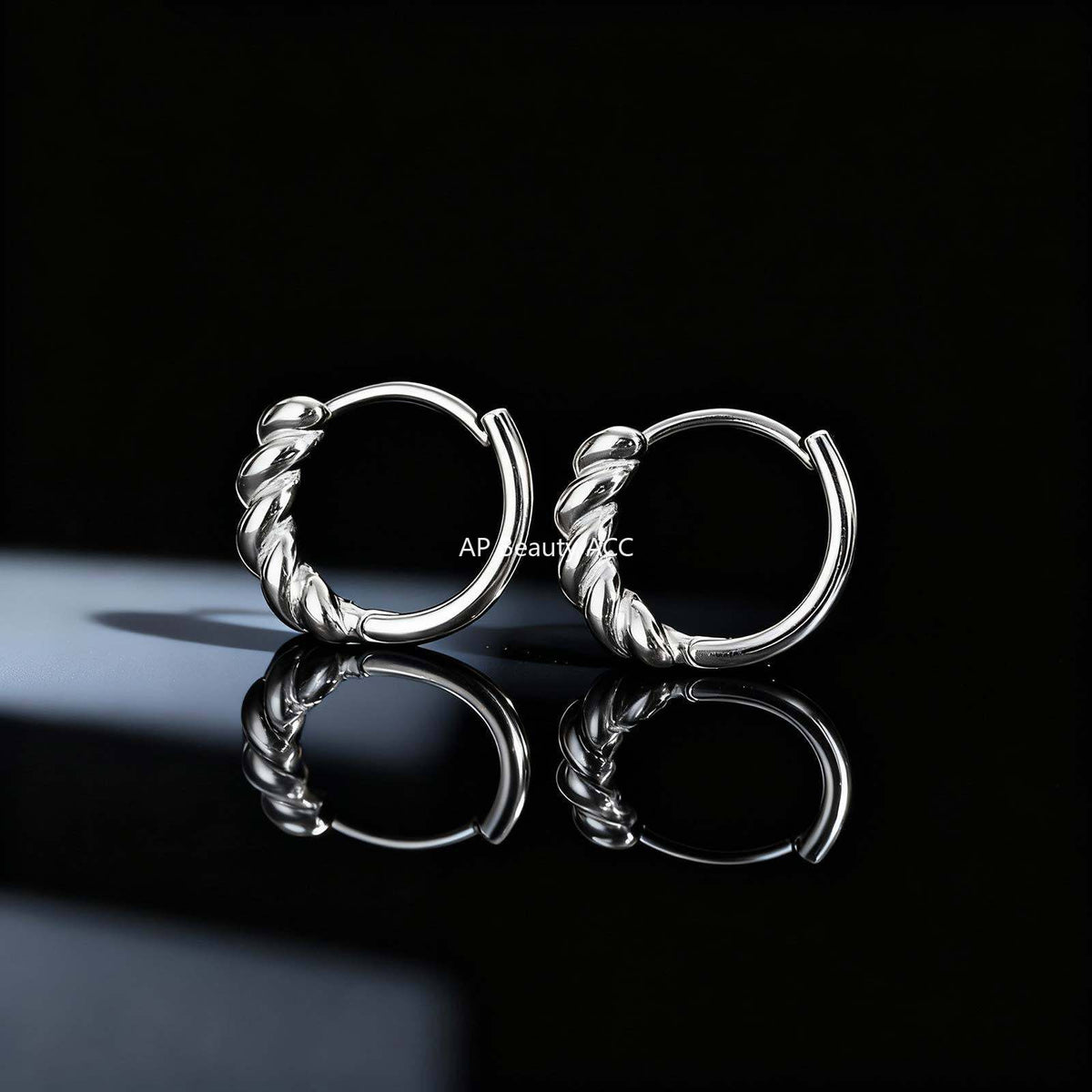 G관 - 스테인리스 스틸 트위스트 링 귀걸이 [EH-840] 25.12-1