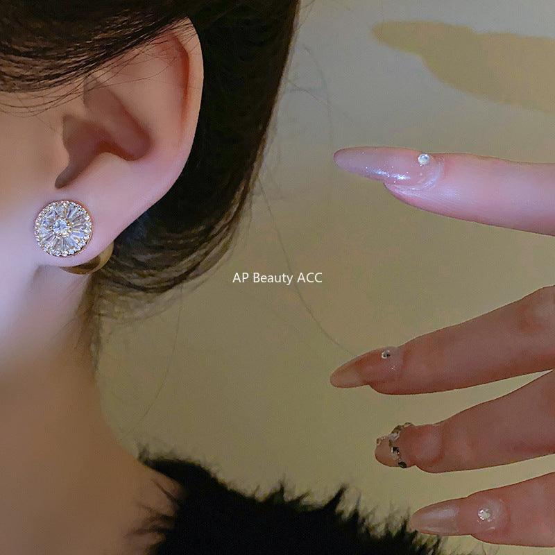 C관 - 18K 도금 은침 큐빅 진주 프렌치 엘레강스 귀걸이 [E17885] 24.02-1