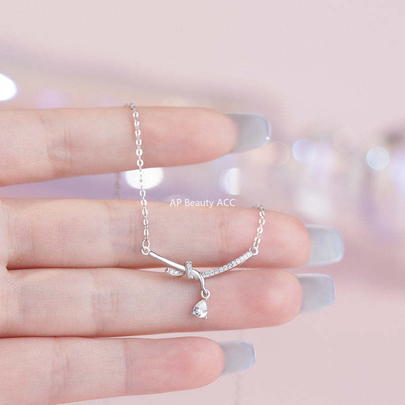 B관 - 999 실버 큐빅 매듭 펜던트 목걸이 [YC2498N_1] 25.09-4