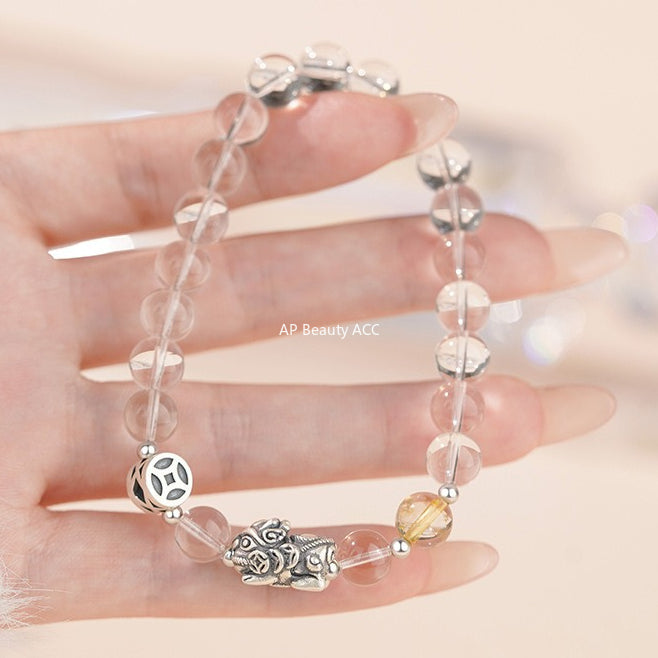 B관 - 999 실버 빈티지 행운 비즈 커플 팔찌 [YC4444SL_1] 25.10-3