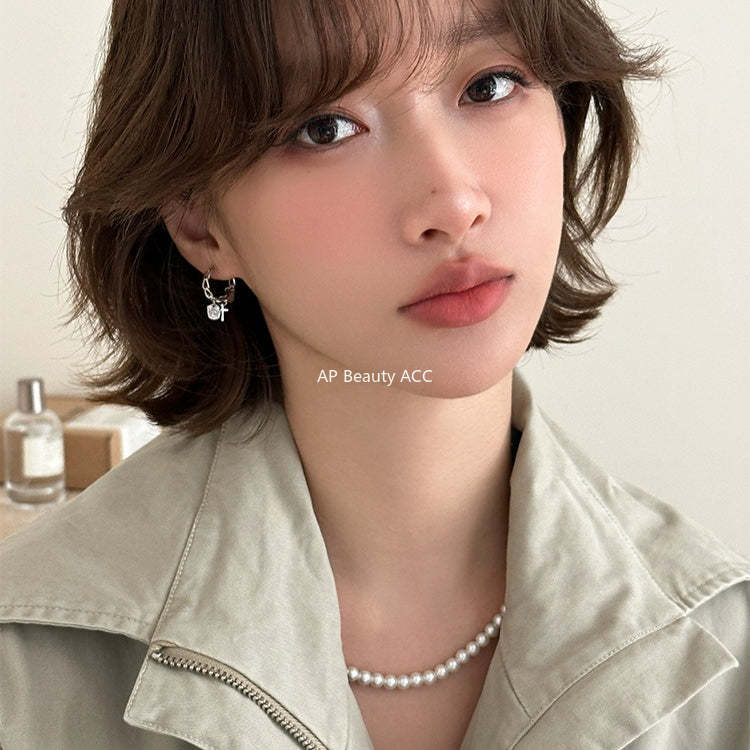 A관 - 925 은침 십자가 드롭 링 귀걸이 [EH-4270] 25.11-4