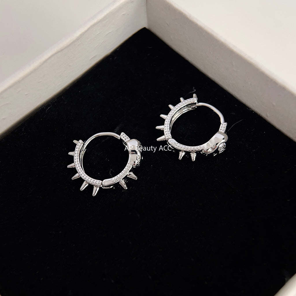 C관 - 개성 있는 파크 스타일 해골 귀걸이 은침 귀걸이 [3744] 24.04-2