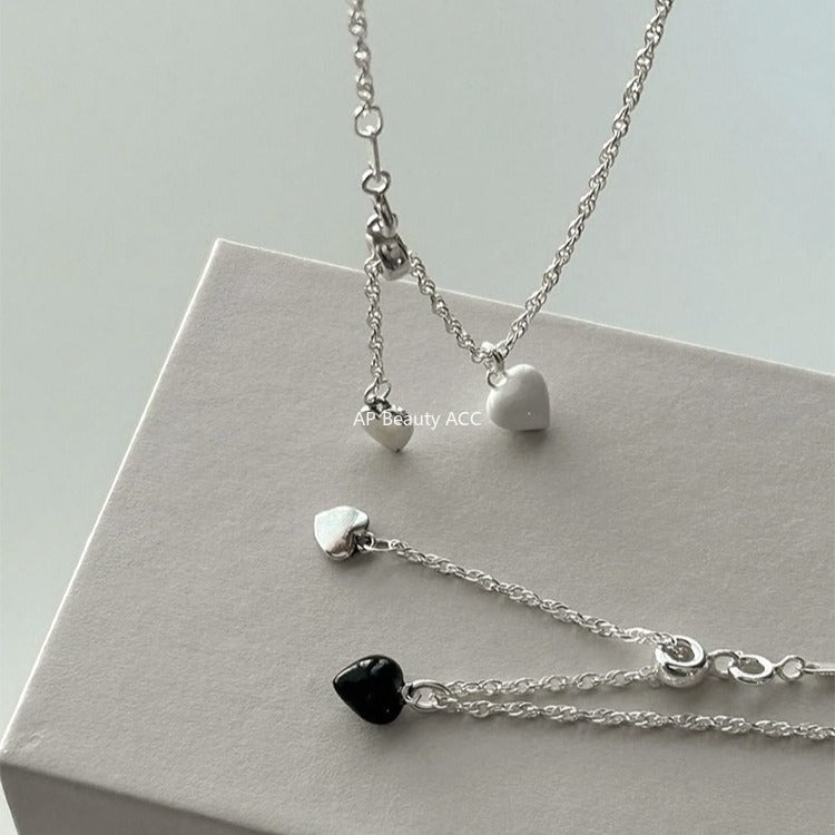 A관 - 925 실버 슬라이드 하트 펜던트 목걸이 [XL-1222] 25.11-1