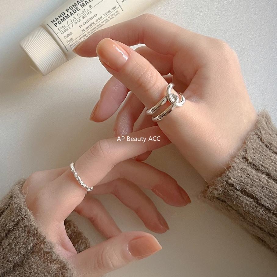 F관 - 925 실버 크로스 더블 라인 반지 [J1811] 25.09-4