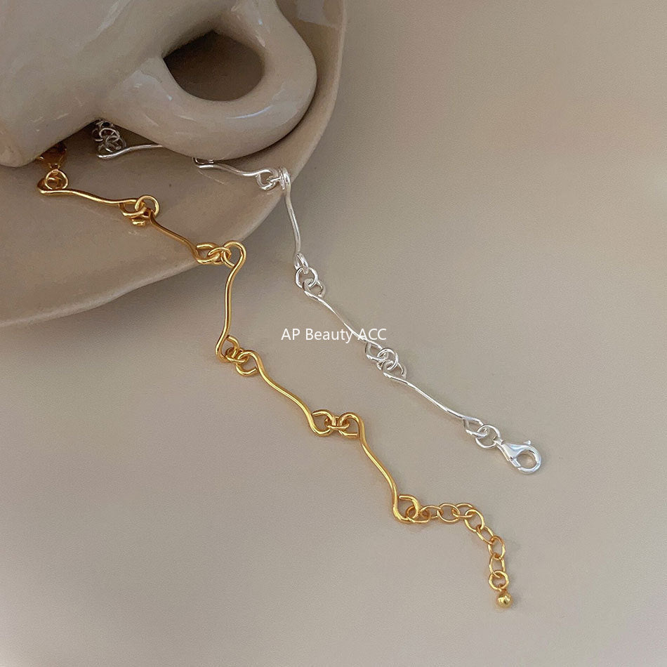 F관 - 925 실버 체인 연결 디자인 팔찌 [A364] 25.10-2