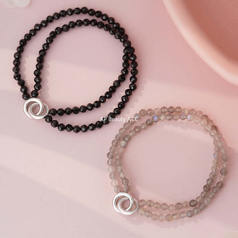 B관 - 925 실버 흑마노 문스톤 비즈 커플 팔찌 [YC5206SL_1] 25.10-5