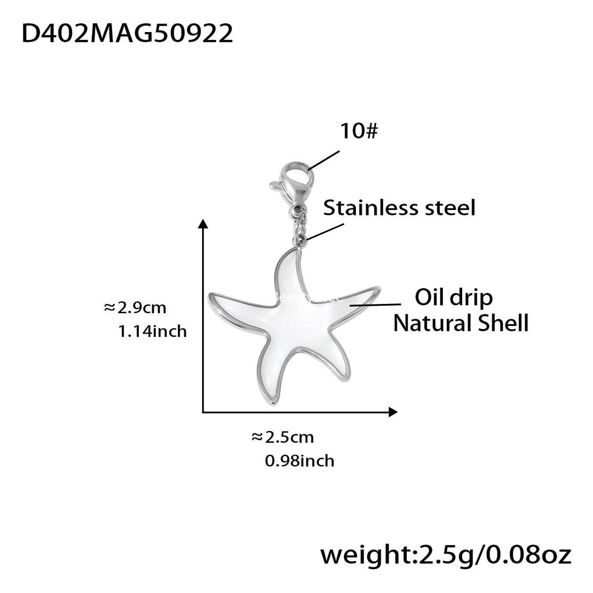 D관 - 천연 자개 에나멜 하트 별 펜던트 스테인리스 스틸 귀걸이 반지 [TXF410] 25.09-4