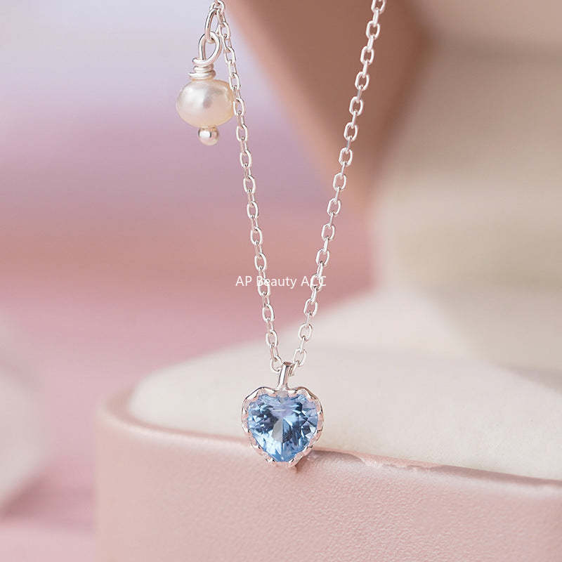 B관 - 925 실버 하트 큐빅 진주 펜던트 목걸이 [YC2151N_1] 25.10-1