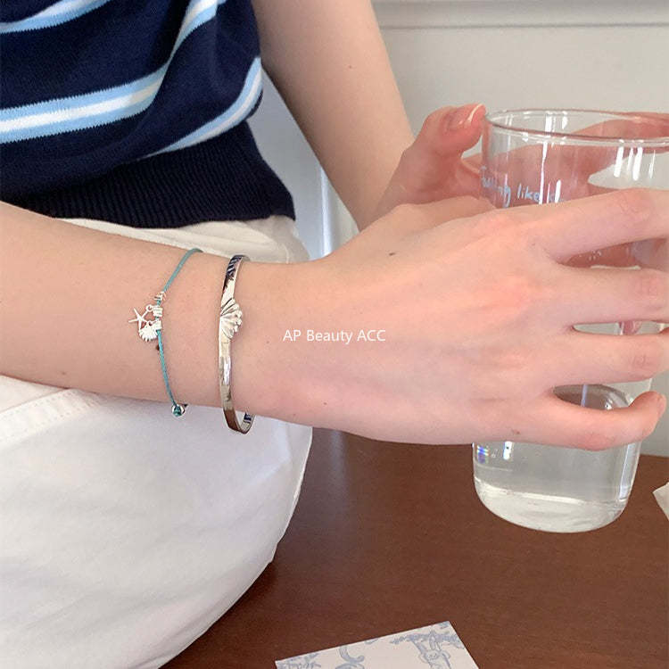 A관 - 불가사리 조개 925 실버 스트랩 팔찌 [SL-488] 25.12-1