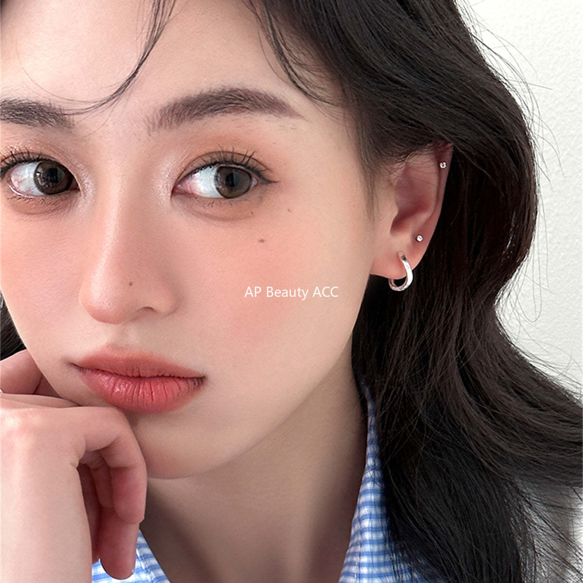 A관 - 빈티지 샌딩 심플 925 은침 후프 귀걸이 [EH-3824] 25.08-3