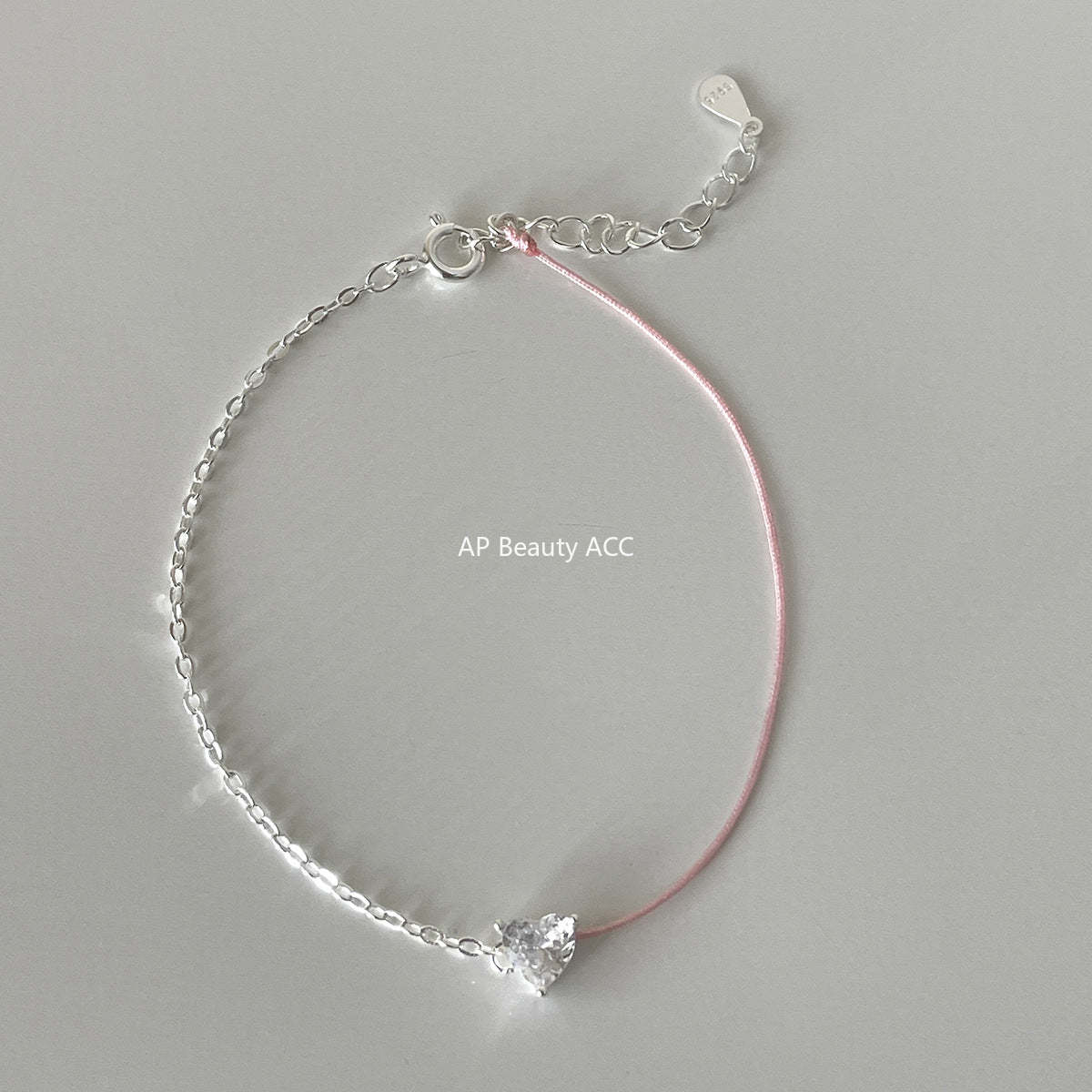 A관 - 925 실버 하트 십자가 디자인 큐빅 팔찌 [SL-487] 25.11-1