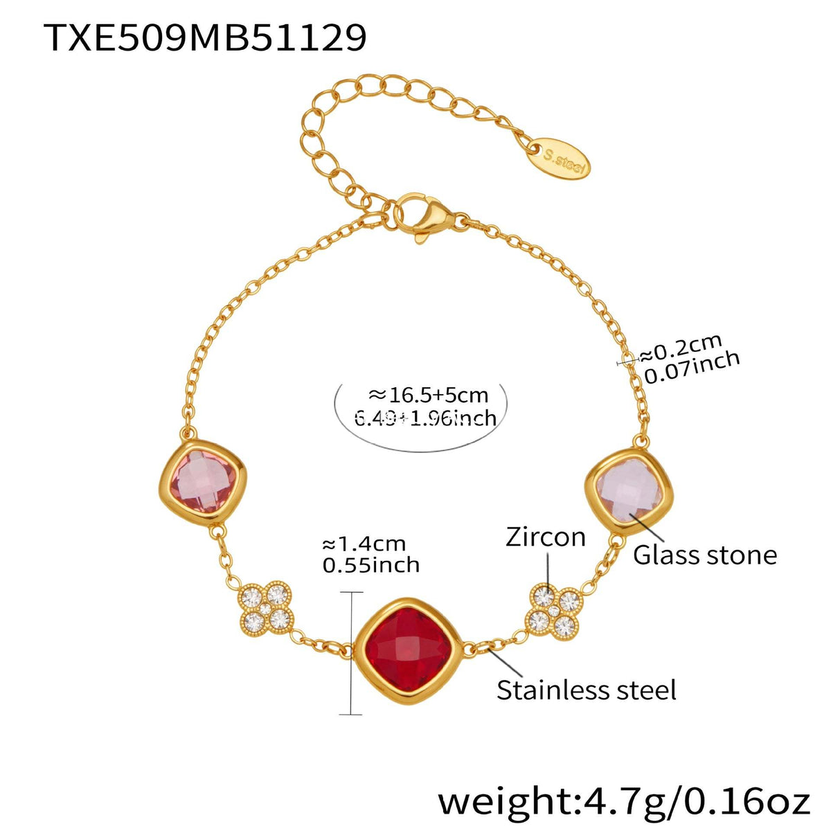 D관 - 스테인리스 스틸 둥근 사각 컷팅 큐빅 목걸이 귀걸이 팔찌 [TXP509] 25.12-1