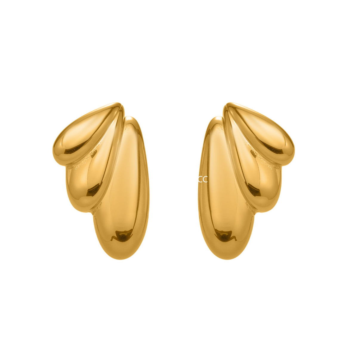 D관 - 스테인리스 18K 도금 날개 디자인 귀걸이 [F849] 25.11-1