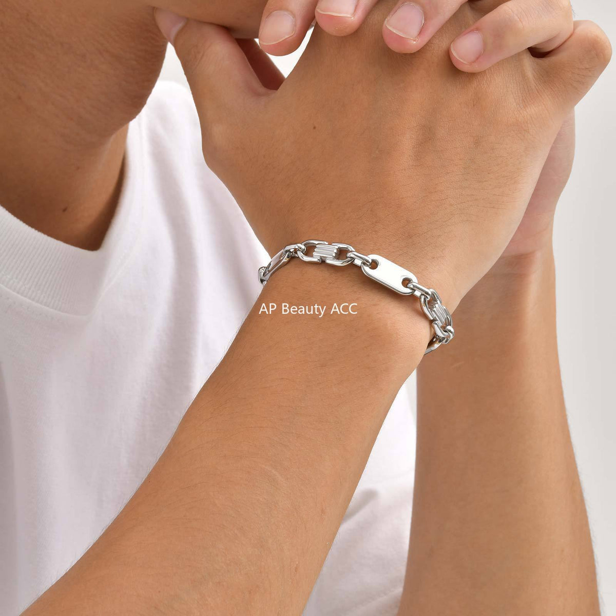 G관 - 스테인리스 스틸 핸드메이드 연결 체인 팔찌 [BR-2705] 25.10-5