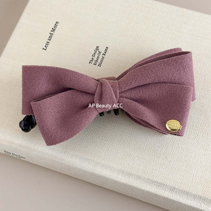 E관 - 양면 모직 리본 골드 포인트 집게핀 [27639] 25.11-1