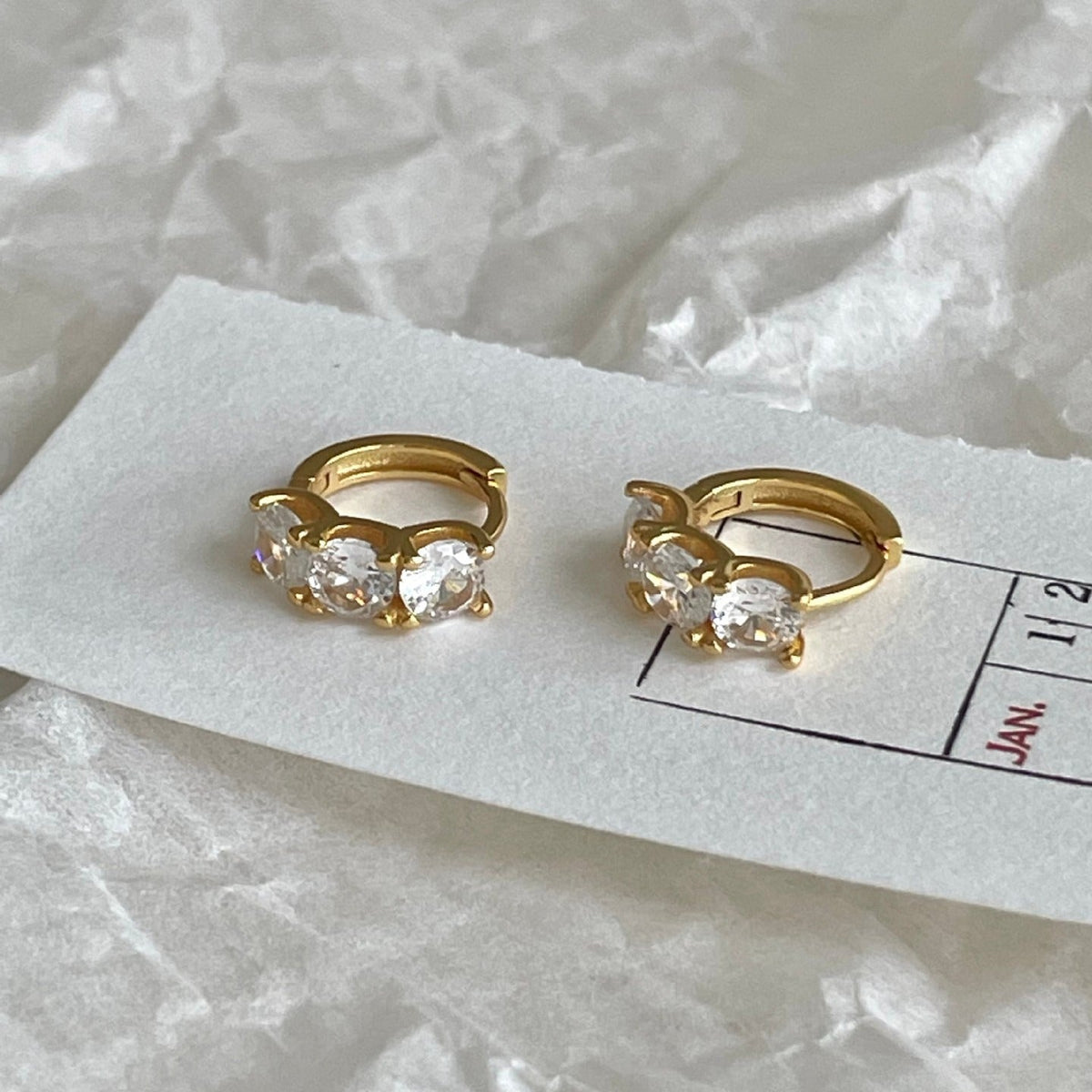 F관 - 925 실버 트리플 큐빅 링 귀걸이 [C1418] 25.11-1