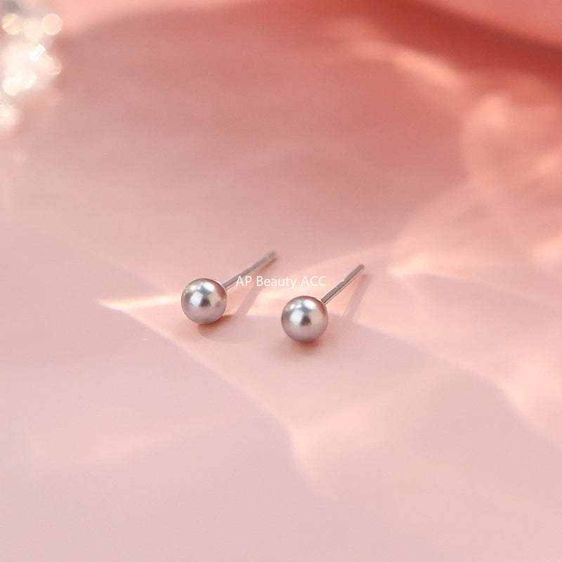 B관 - 999 실버 심플 진주 스터드 귀걸이 [YC7165E] 25.10-4