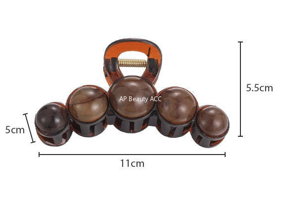 E관 - 브라운 비즈 디자인 대형 집게핀 [27701] 25.11-3