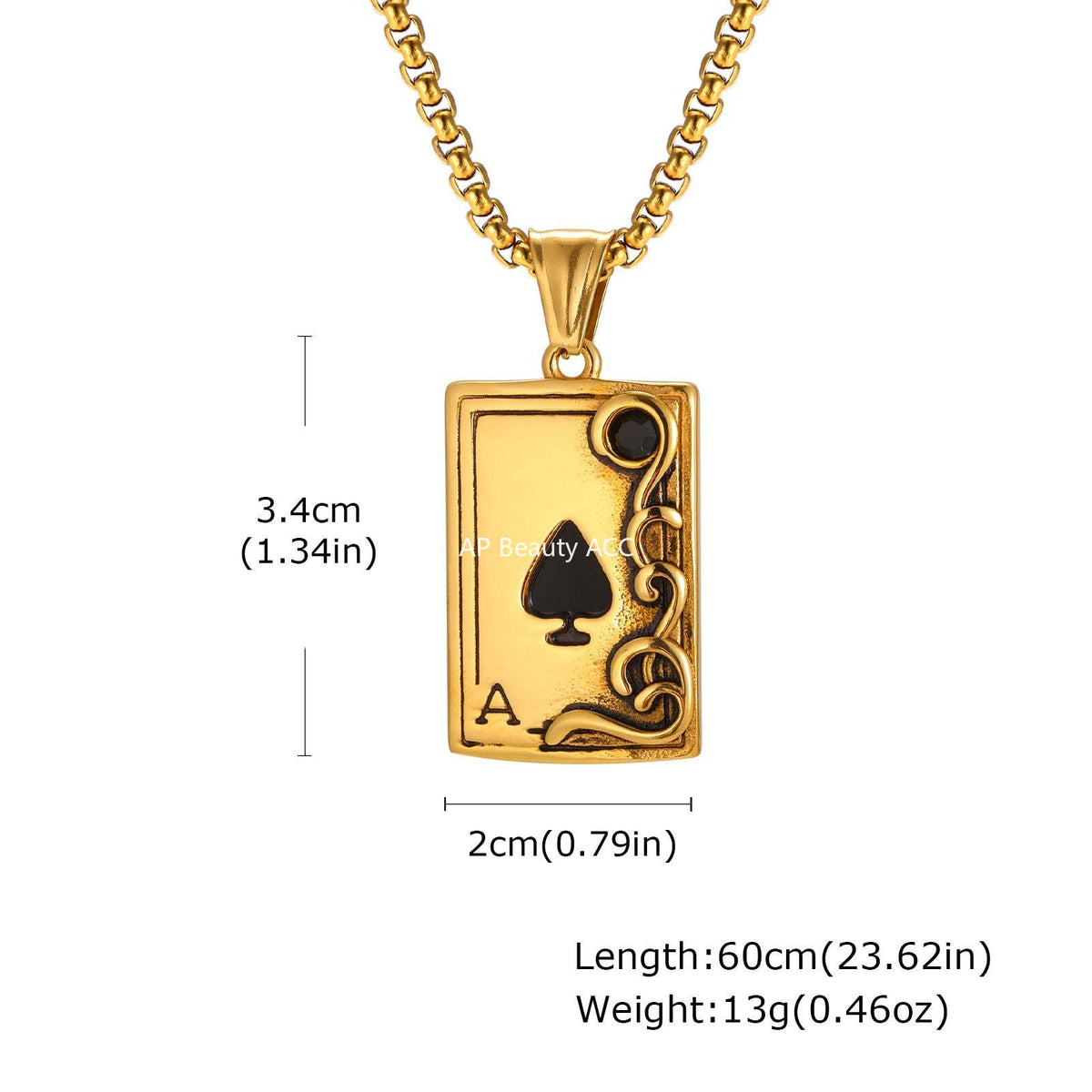 G관 - 스테인리스 스틸 포커 스페이드 A 펜던트 목걸이 [PN-2317S] 25.12-3