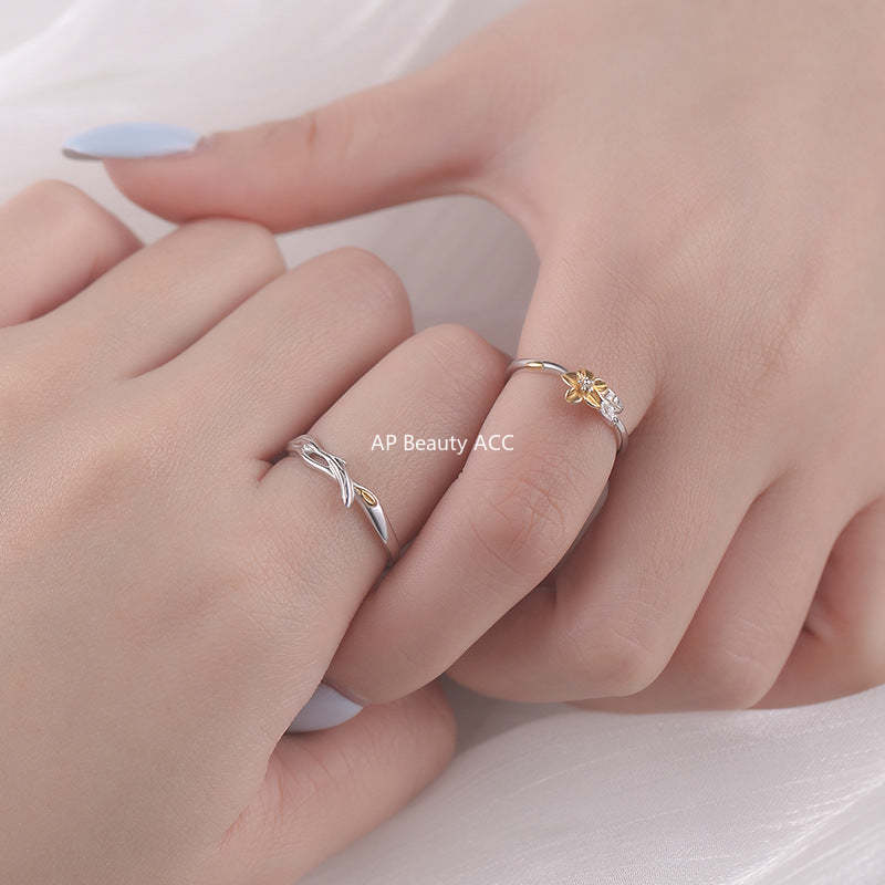 B관 - 999 실버 플라워 디자인 커플 반지 [YC5100R_1] 25.08-2