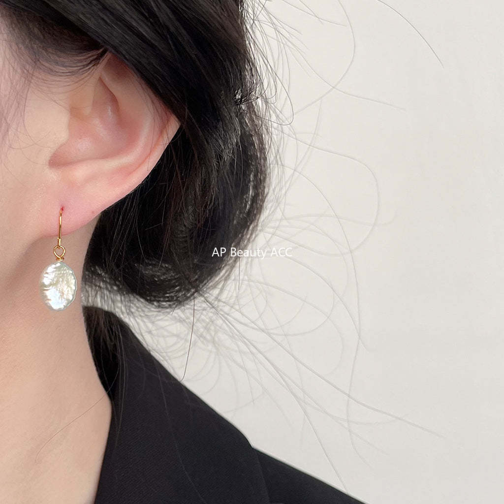 C관 - 업그레이드 18K 도금 바르토크 디자인 담수 진주 귀걸이 [3789] 24.05-1