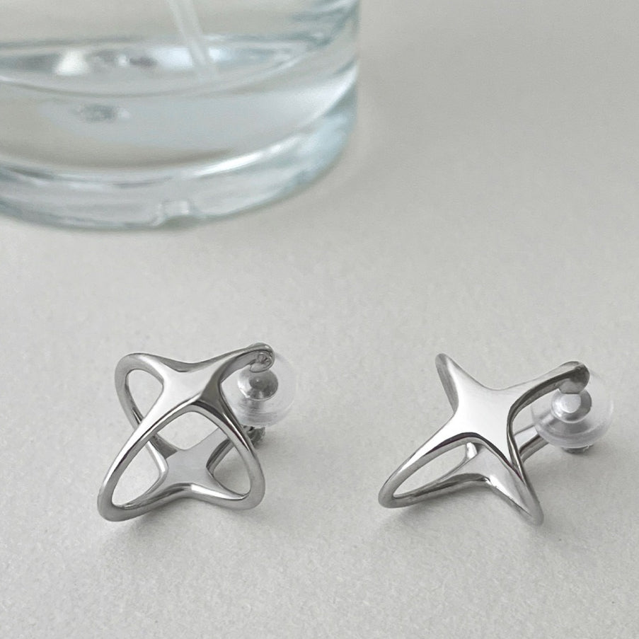 A관 - 사각별 링 디자인 귀찌 귀걸이 [EJ-58] 25.12-3