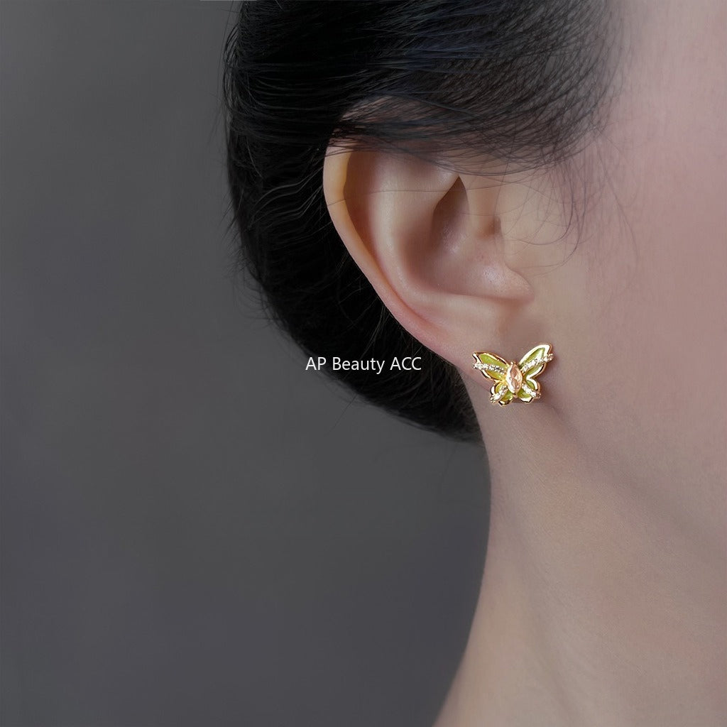 C관 - 925 은침 큐빅 나비 디자인 귀걸이 [6923] 25.10-3