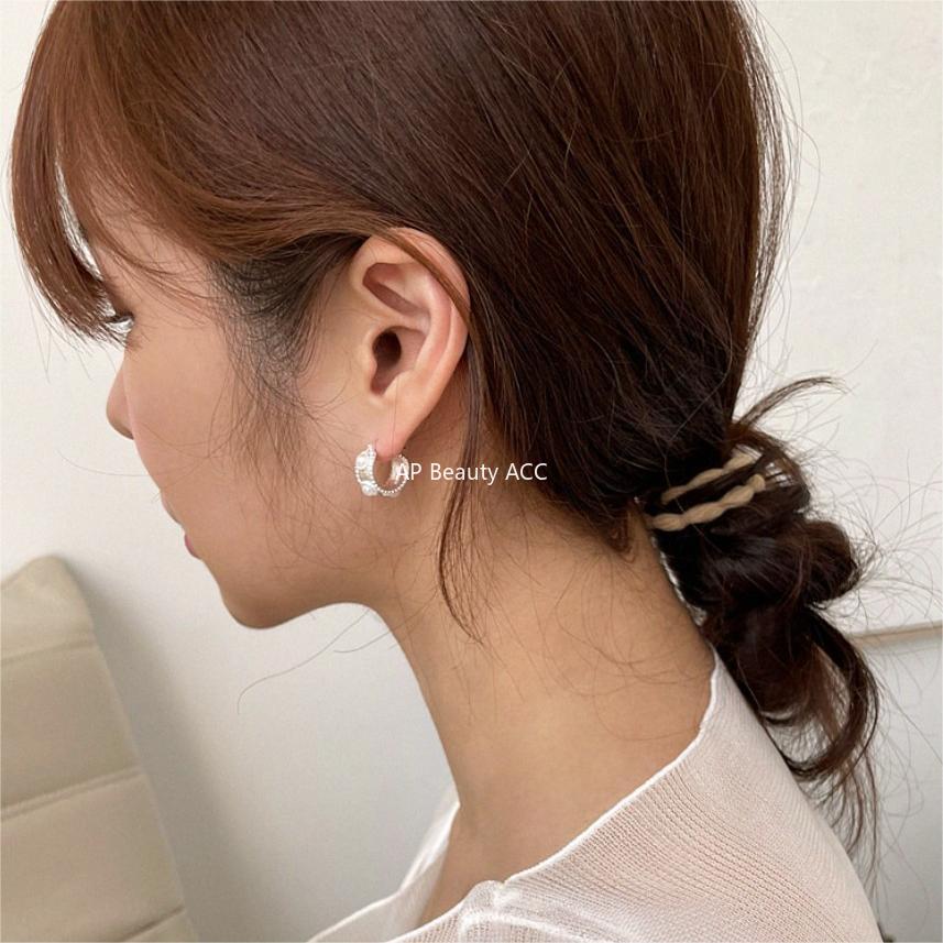 F관 - 925 실버 진주 와이드 귀걸이 [C1238] 25.10-3