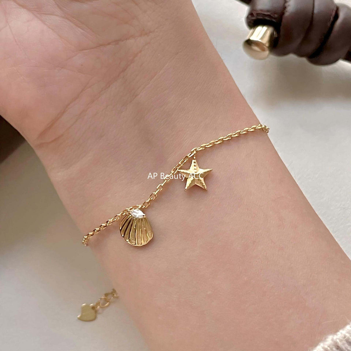 F관 - 925 실버 불가사리 조개 펜던트 팔찌 [A393] 25.11-3