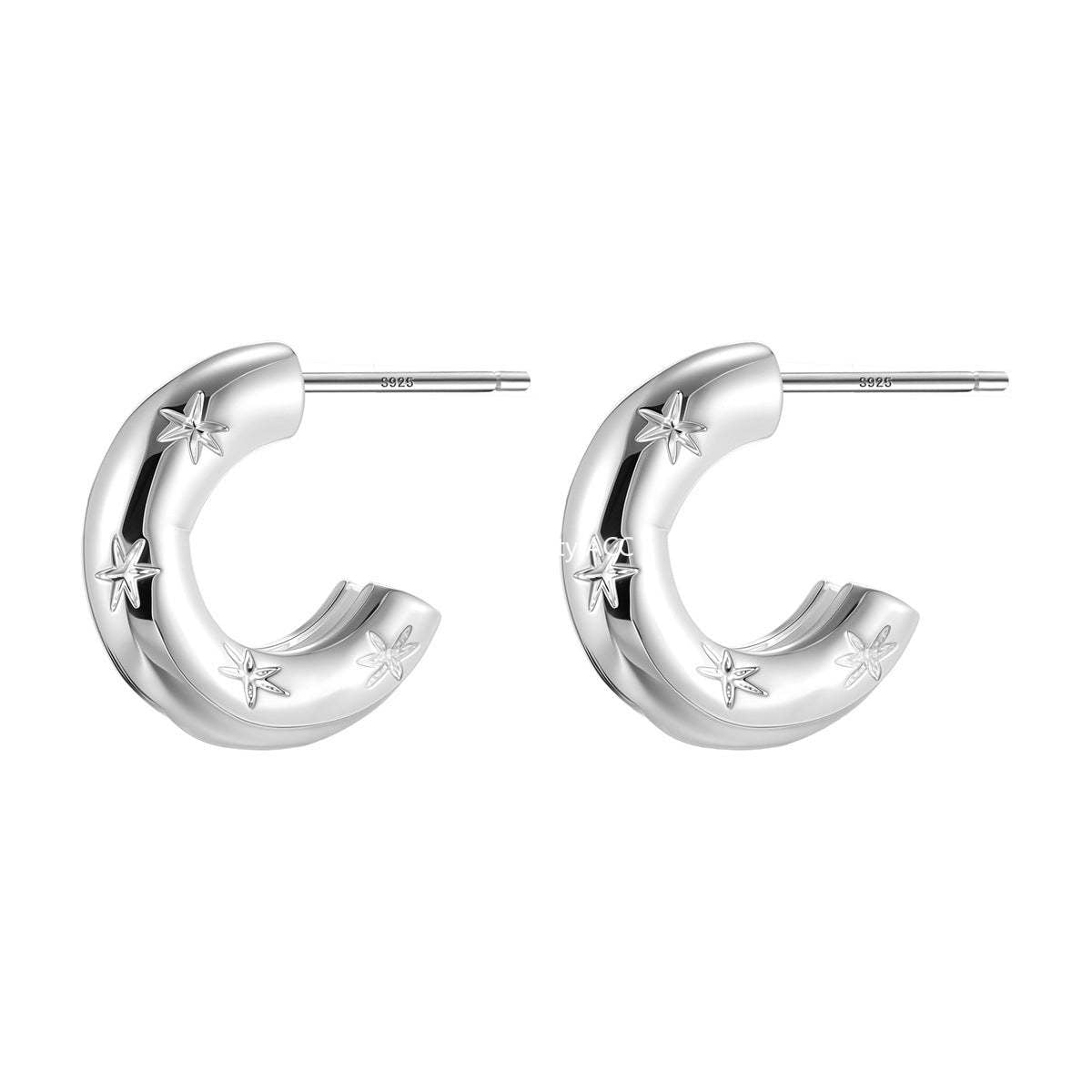 A관 - 별 925 은침 C형 디자인 귀걸이 [EH-3732] 25.07-2
