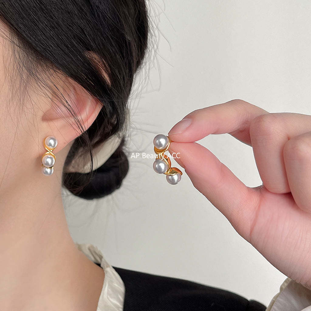 C관 - 14K 도금 고급스러운 기하학 길쭉한 귀걸이 [4049] 24.05-2