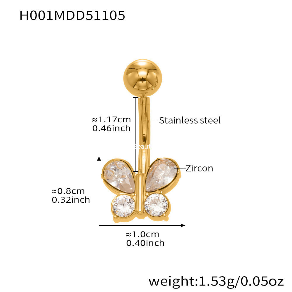 D관 - 스테인리스 큐빅 나비 하트 체리 물방울 18K 도금 피어싱 귀걸이 [H001] 25.11-2