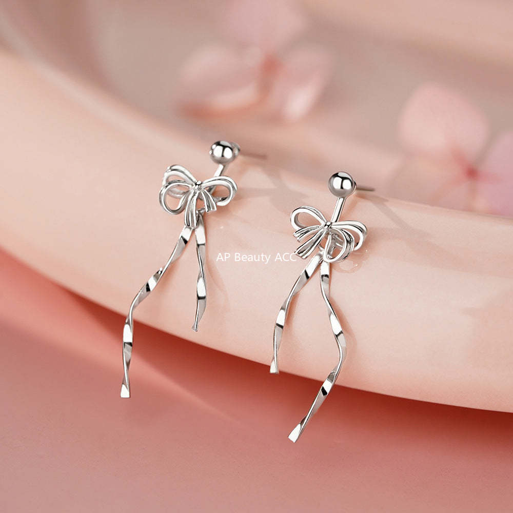 B관 - 925 실버 발레 리본 디자인 귀걸이 [YC9844E] 25.12-3