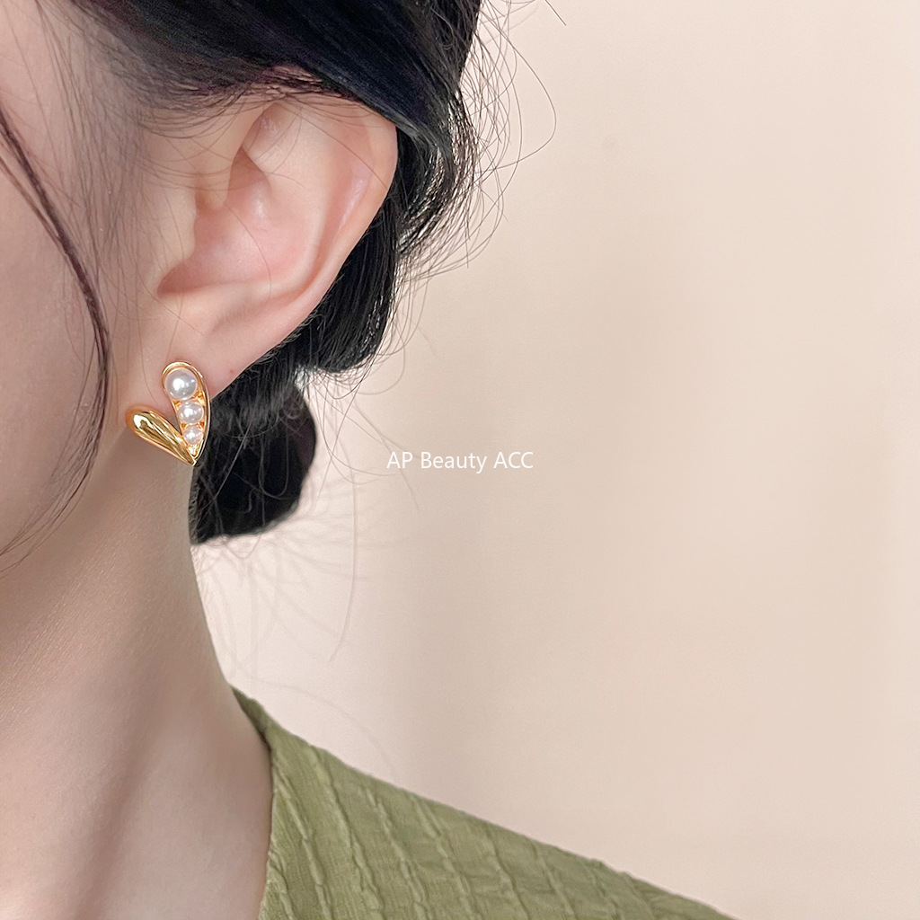 C관 - 하트 모양 14K 도금 스윗한 우아한 귀걸이 [4407] 24.07-3