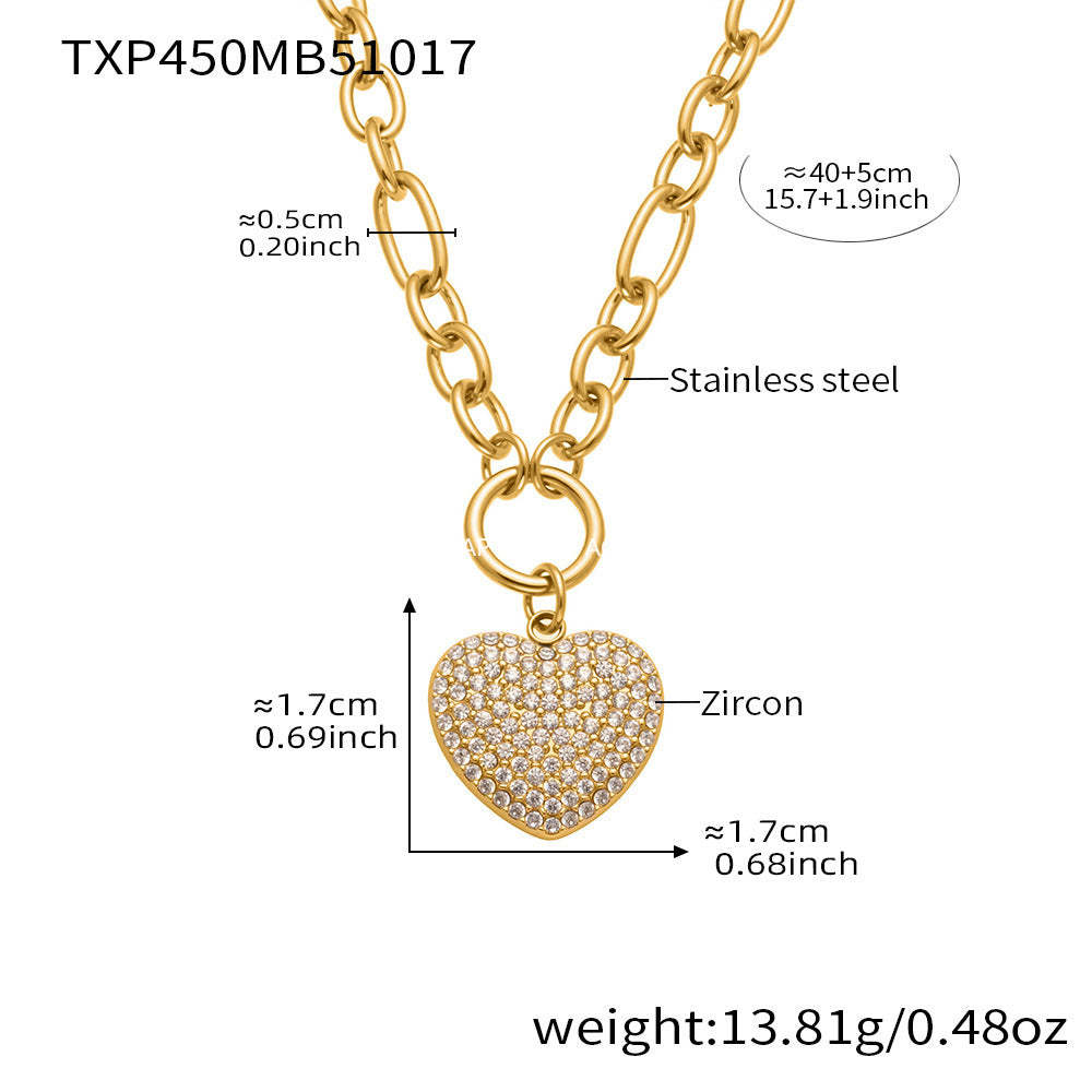 D관 - 18K 도금 스테인리스 스틸 큐빅 왕관 하트 반지 귀걸이 목걸이 [TXP450] 25.10-4